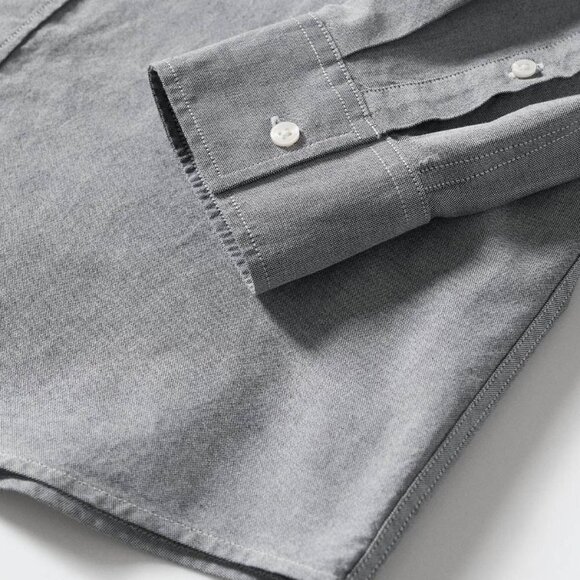 New MANGO Men's Regular Fit Cotton Shirt Blue - Picture 6 of 6